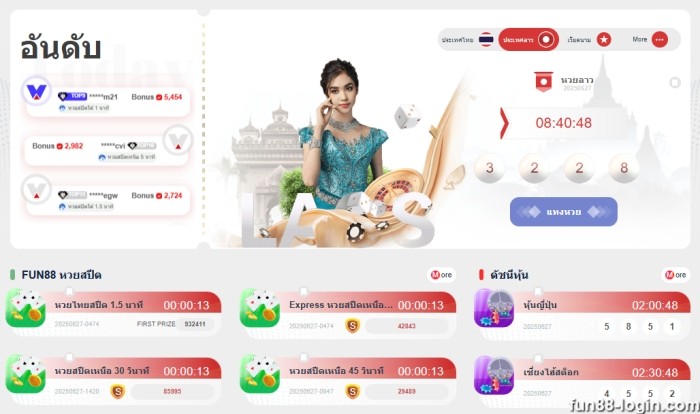 ประเภท Fun88 หวย